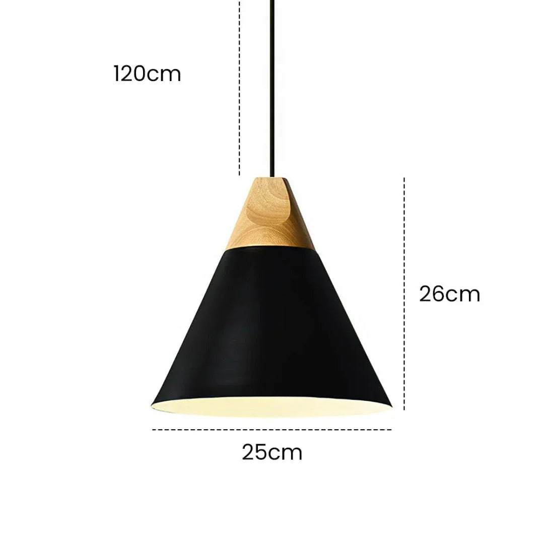 Scandinavische Houten Metalen Hanglamp