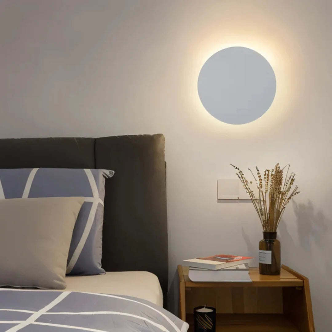 Minimalistische ronde LED wandlamp