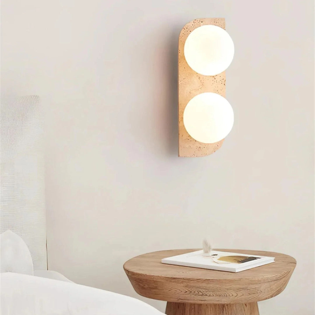 Ronde Stenen Wandlamp