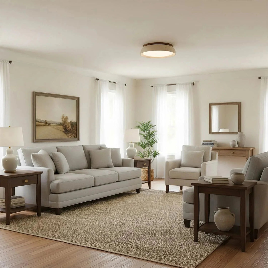 Ronde stenen plafondlamp