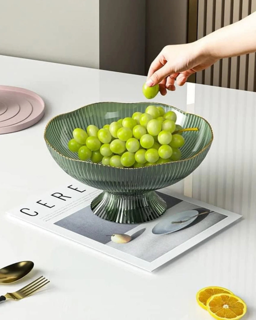 Minimalistische glazen fruitschaal