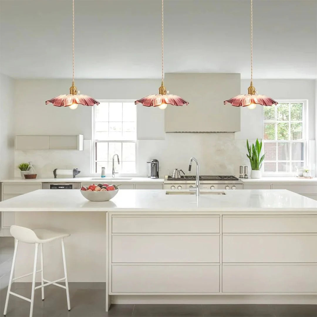 Glazen bloemen hanglamp