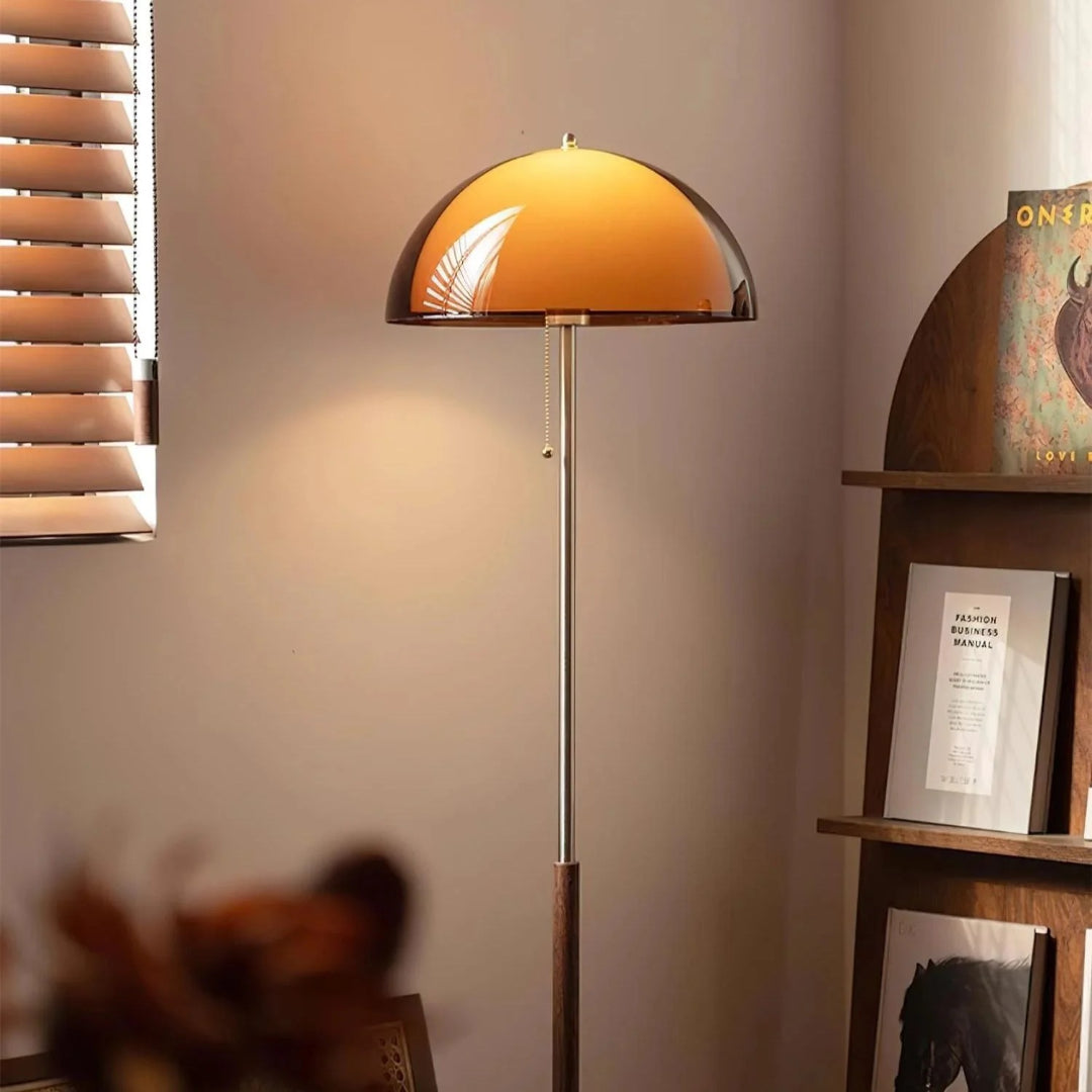 Retro metalen koepel vloerlamp