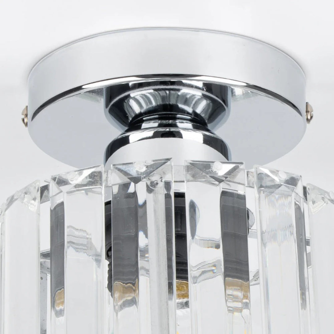Kristallen metalen kubus plafondlamp