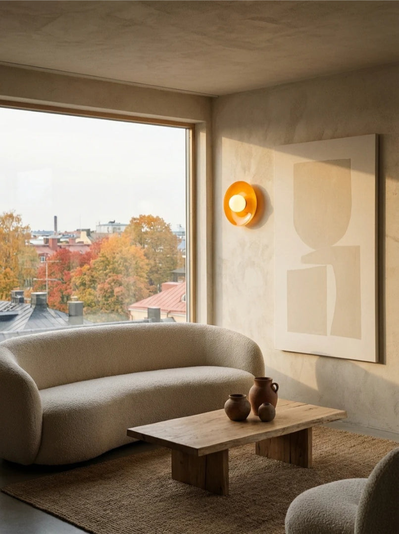 Minimalistische glazen wandlamp