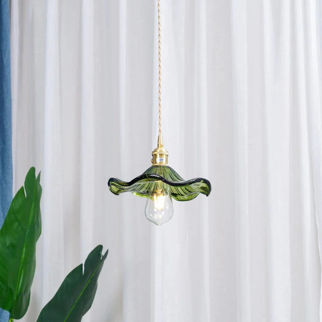 Vintage Bloemvormige Glazen Hanglamp