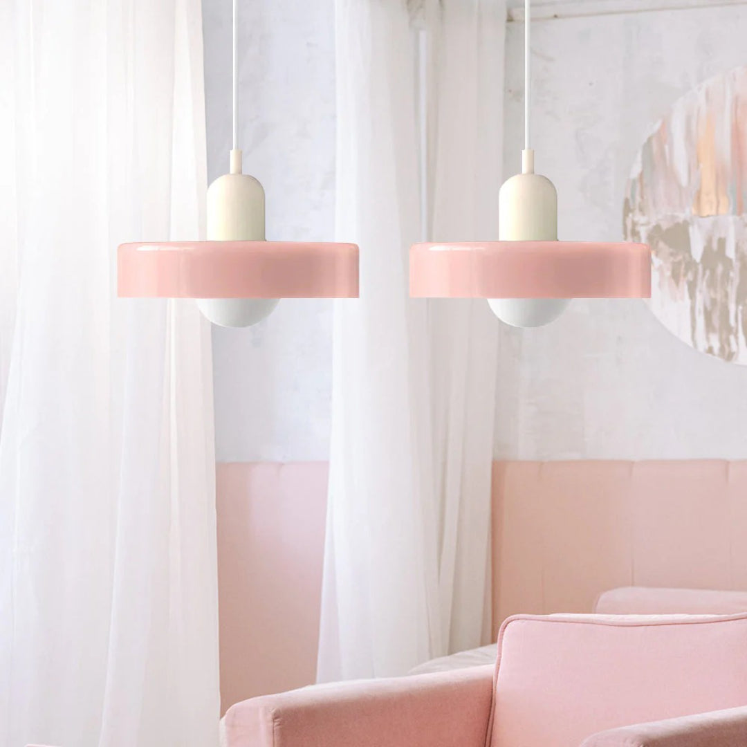 Retro metalen glazen hanglamp