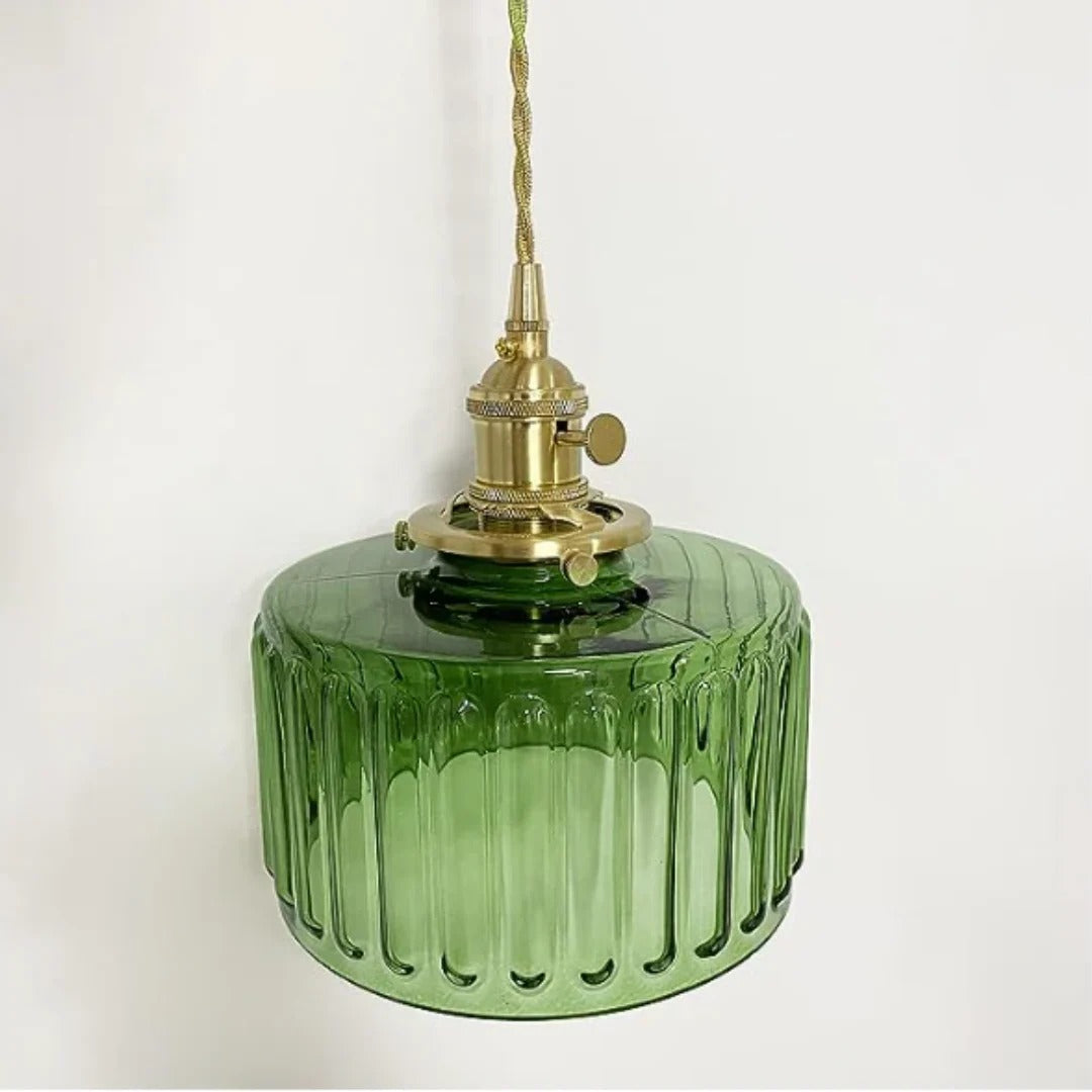 Geribbelde glazen hanglamp