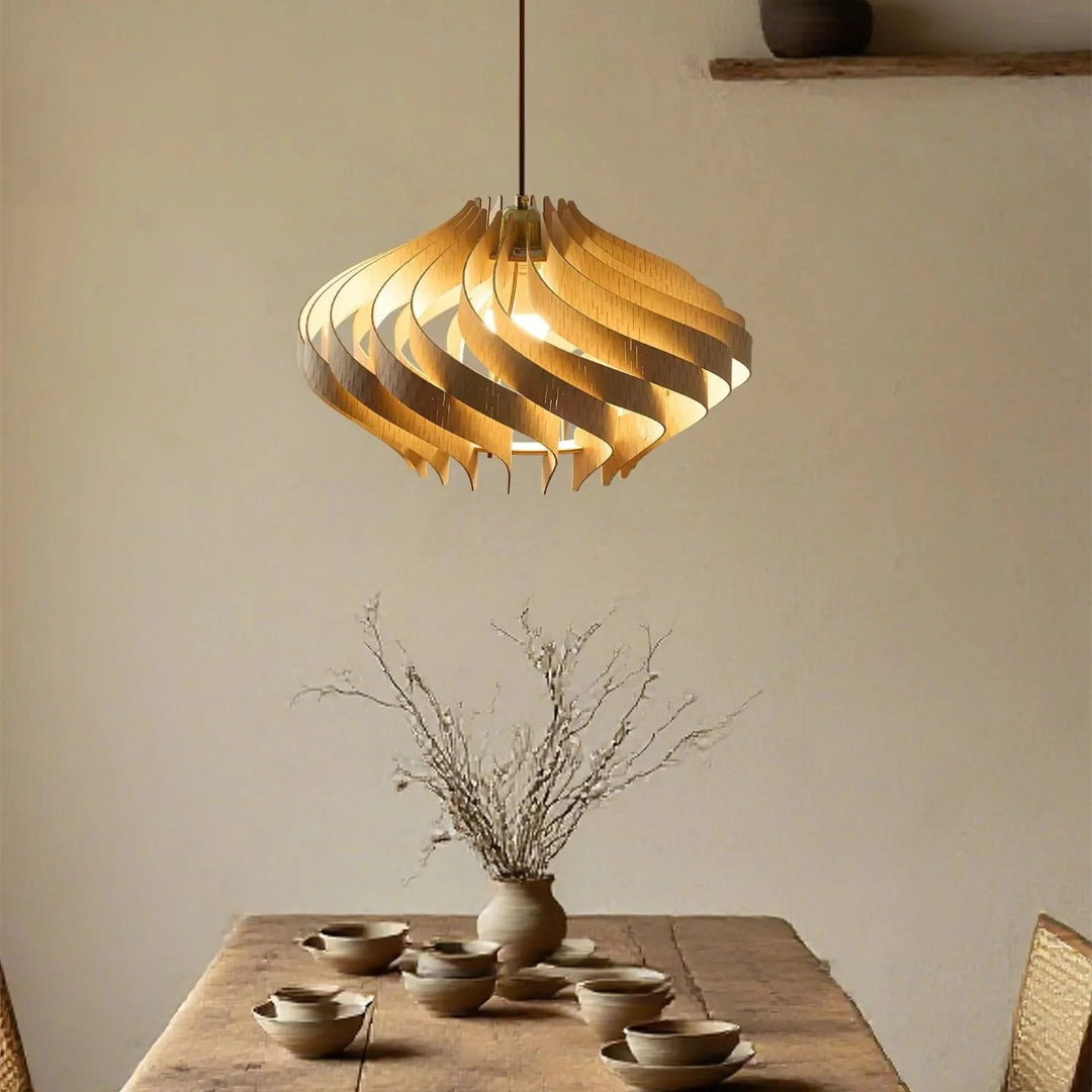 Japandi Houten Hanglamp