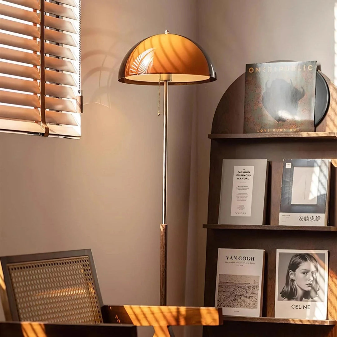 Retro metalen koepel vloerlamp