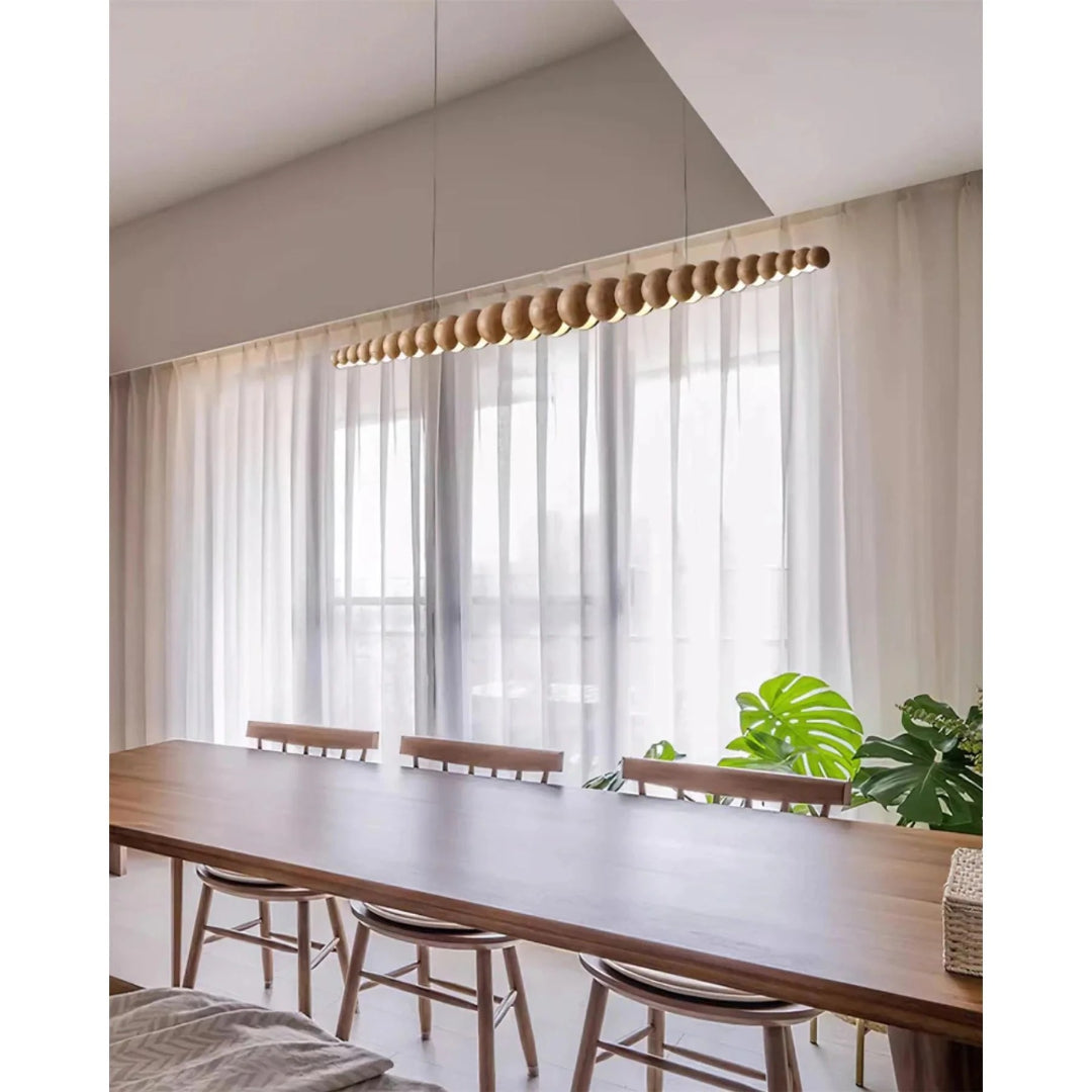 Minimalistische Houten Kralen Hanglamp