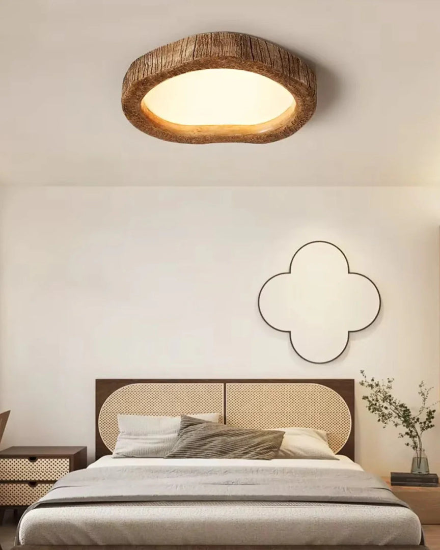 Rustieke houten LED plafondlamp