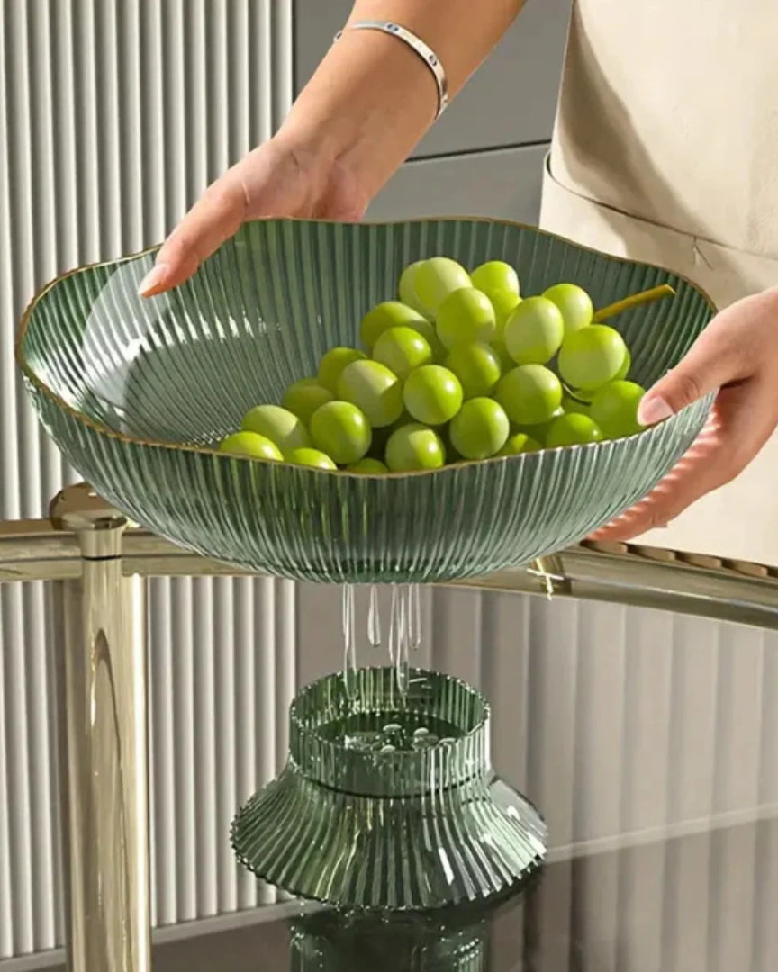 Minimalistische glazen fruitschaal