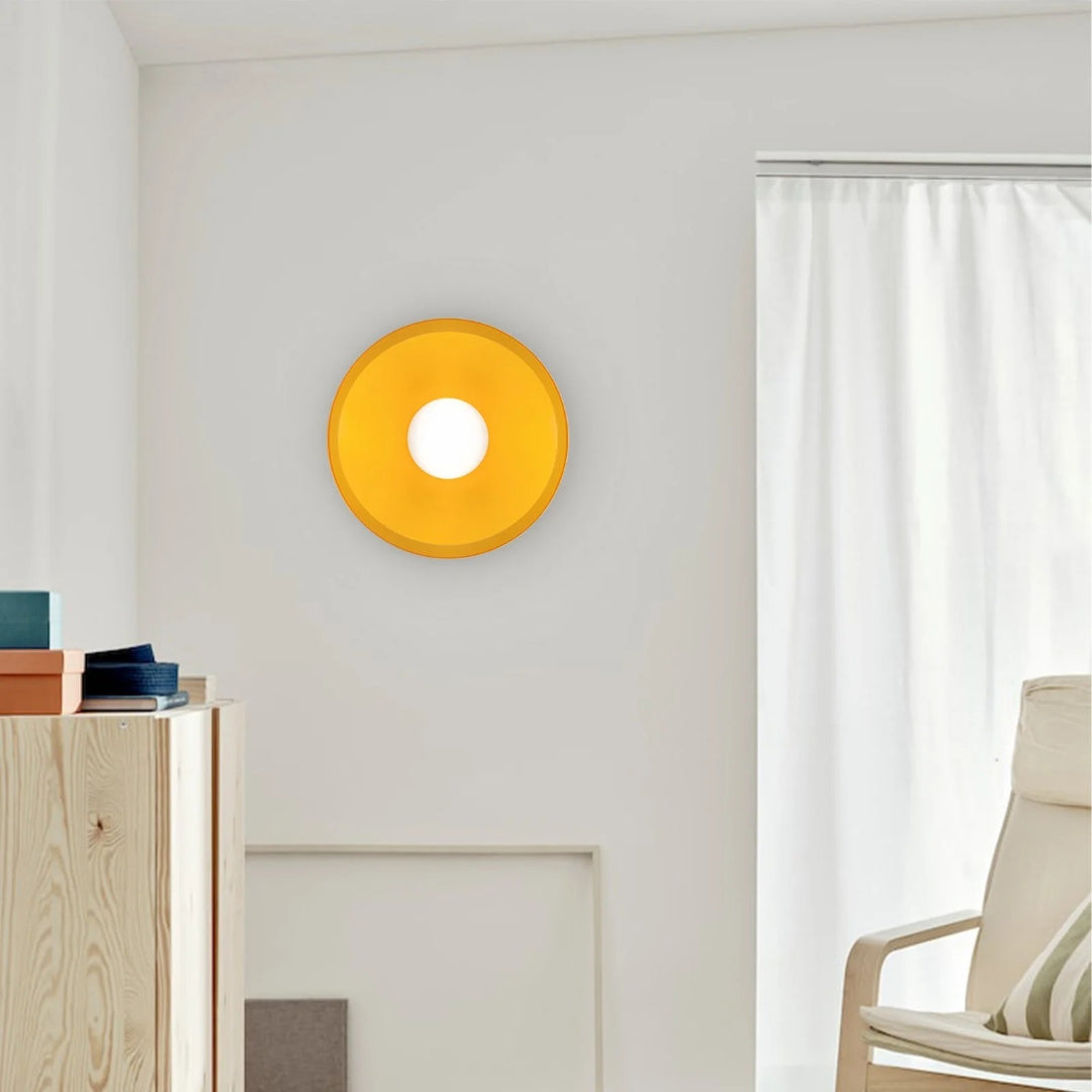 Ronde metalen glazen lamp