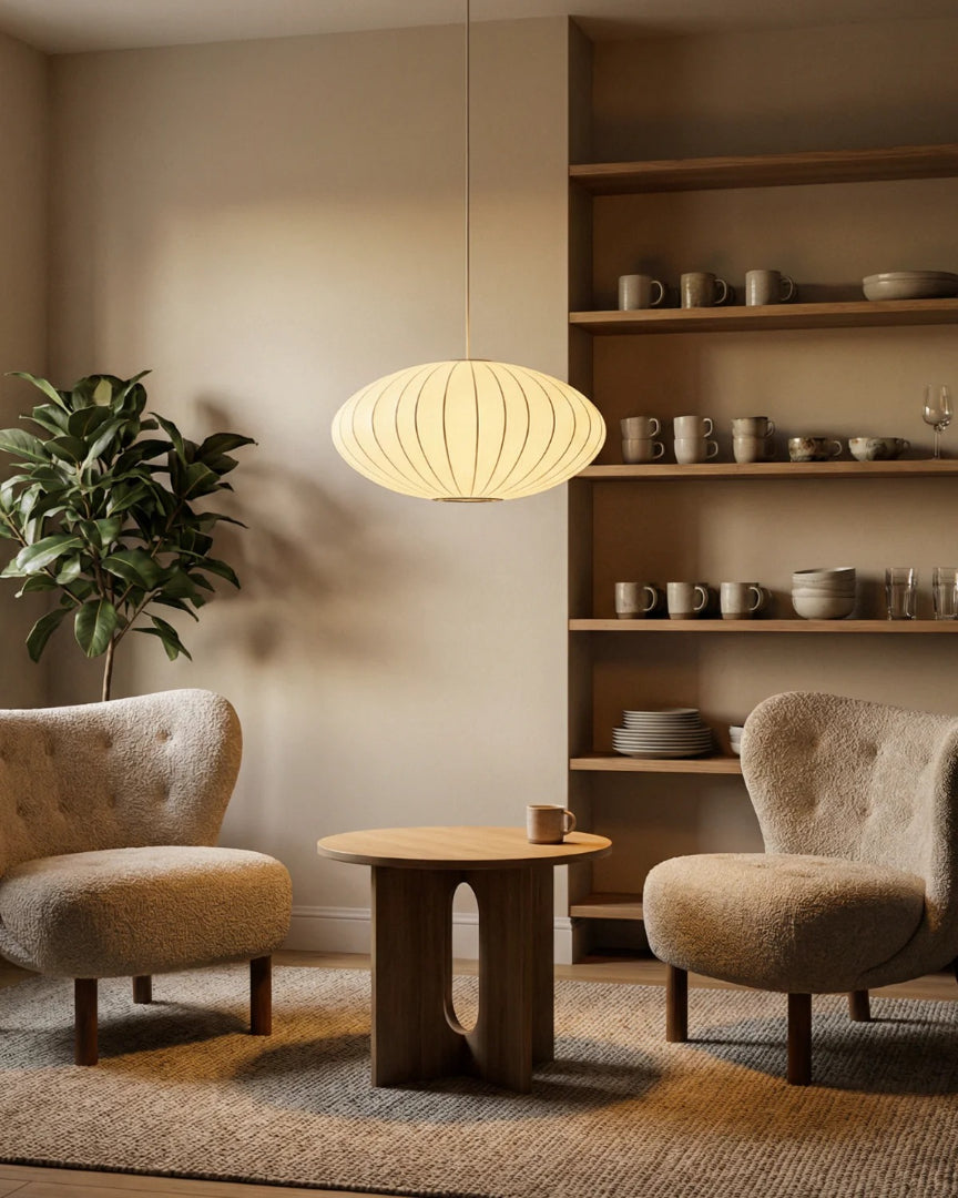 Japandi papieren hanglamp