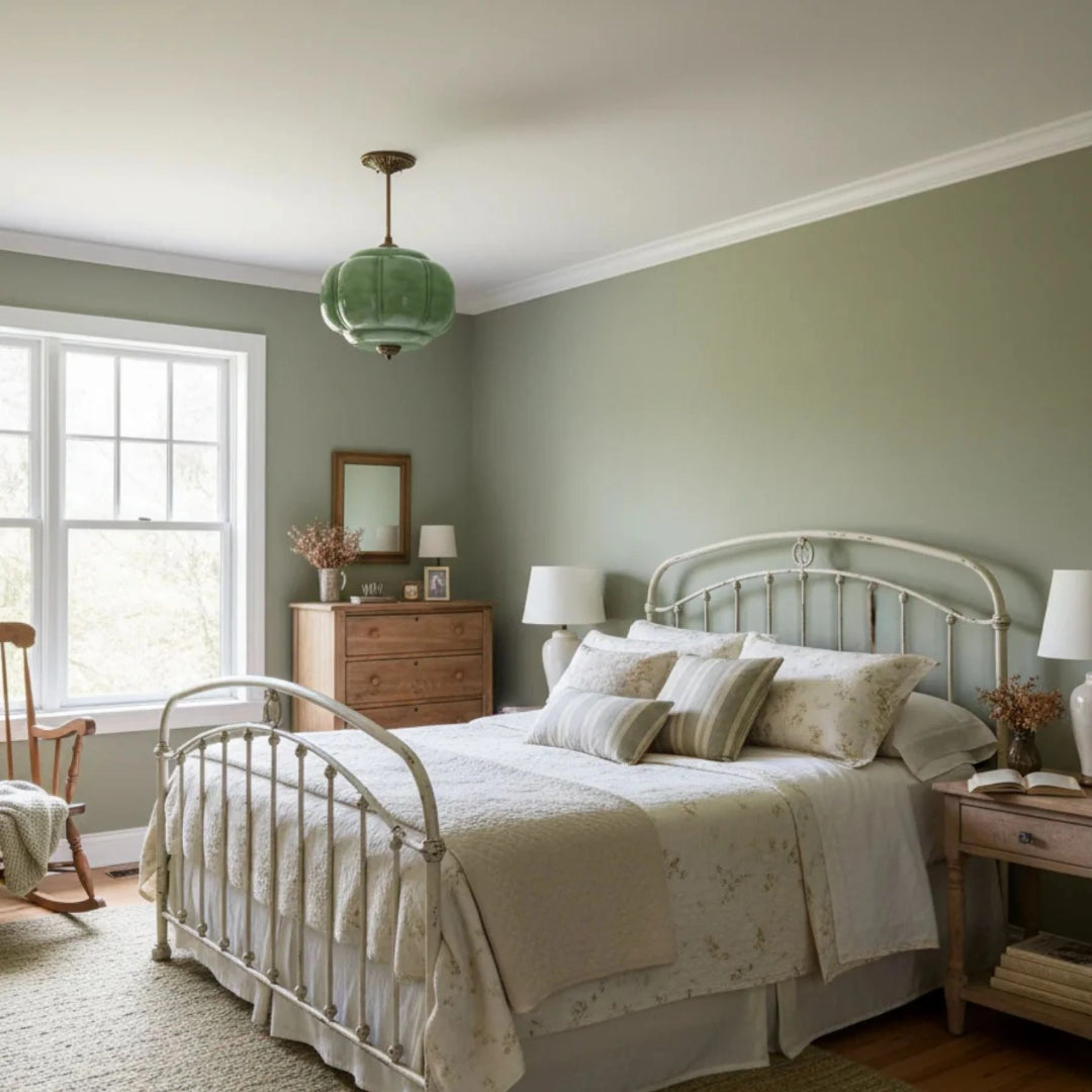 Vintage Geribbelde Glazen Plafondlamp