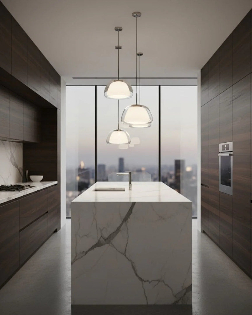 Minimalistische glazen hanglamp