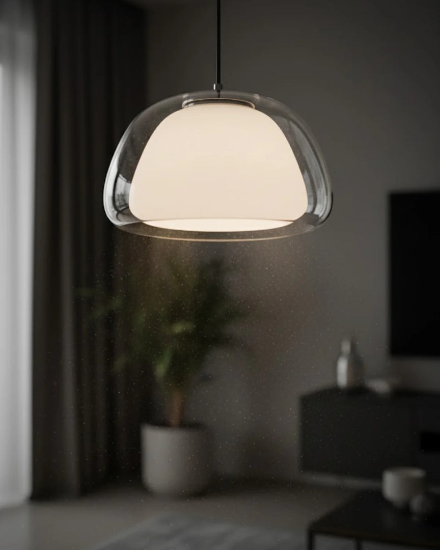 Minimalistische glazen hanglamp