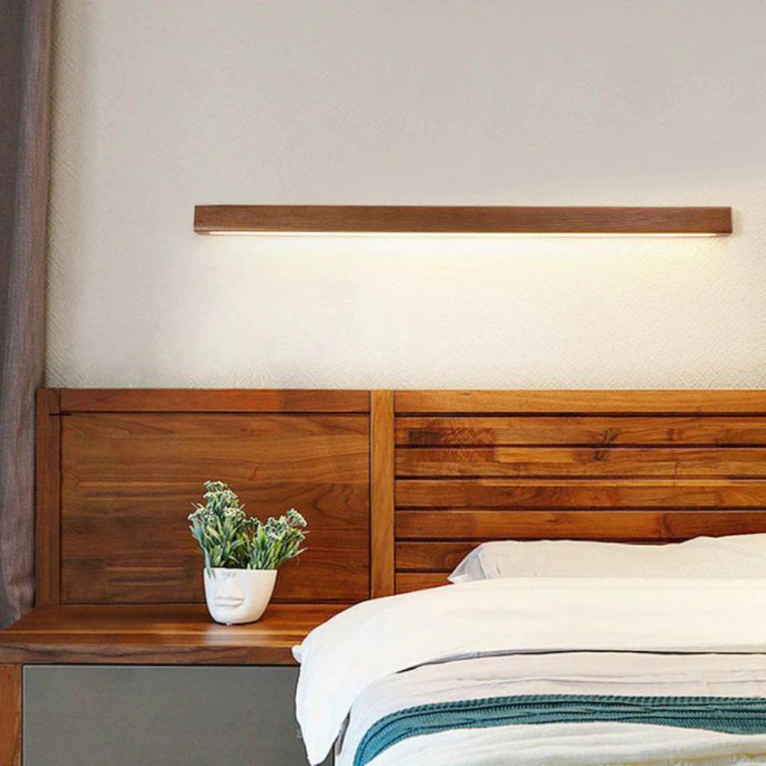 Minimalistische Houten Lineaire Wandlamp