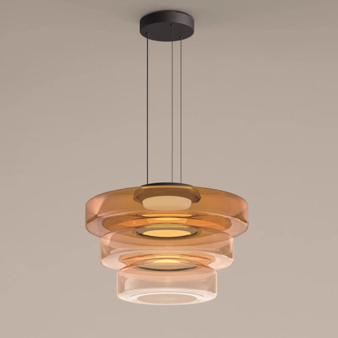 Gelaagde glazen LED hanglamp