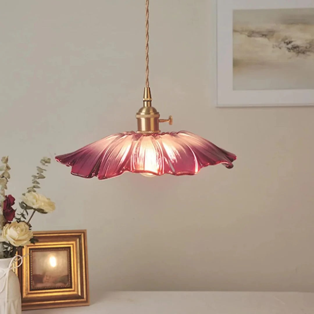 Glazen bloemen hanglamp