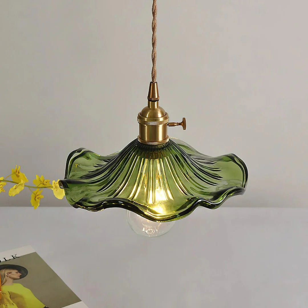 Vintage Bloemvormige Glazen Hanglamp