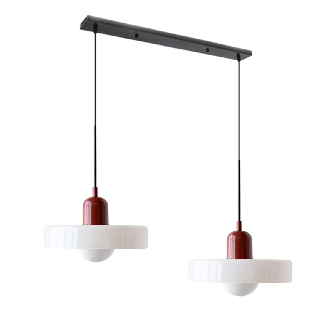 Retro metalen glazen hanglamp