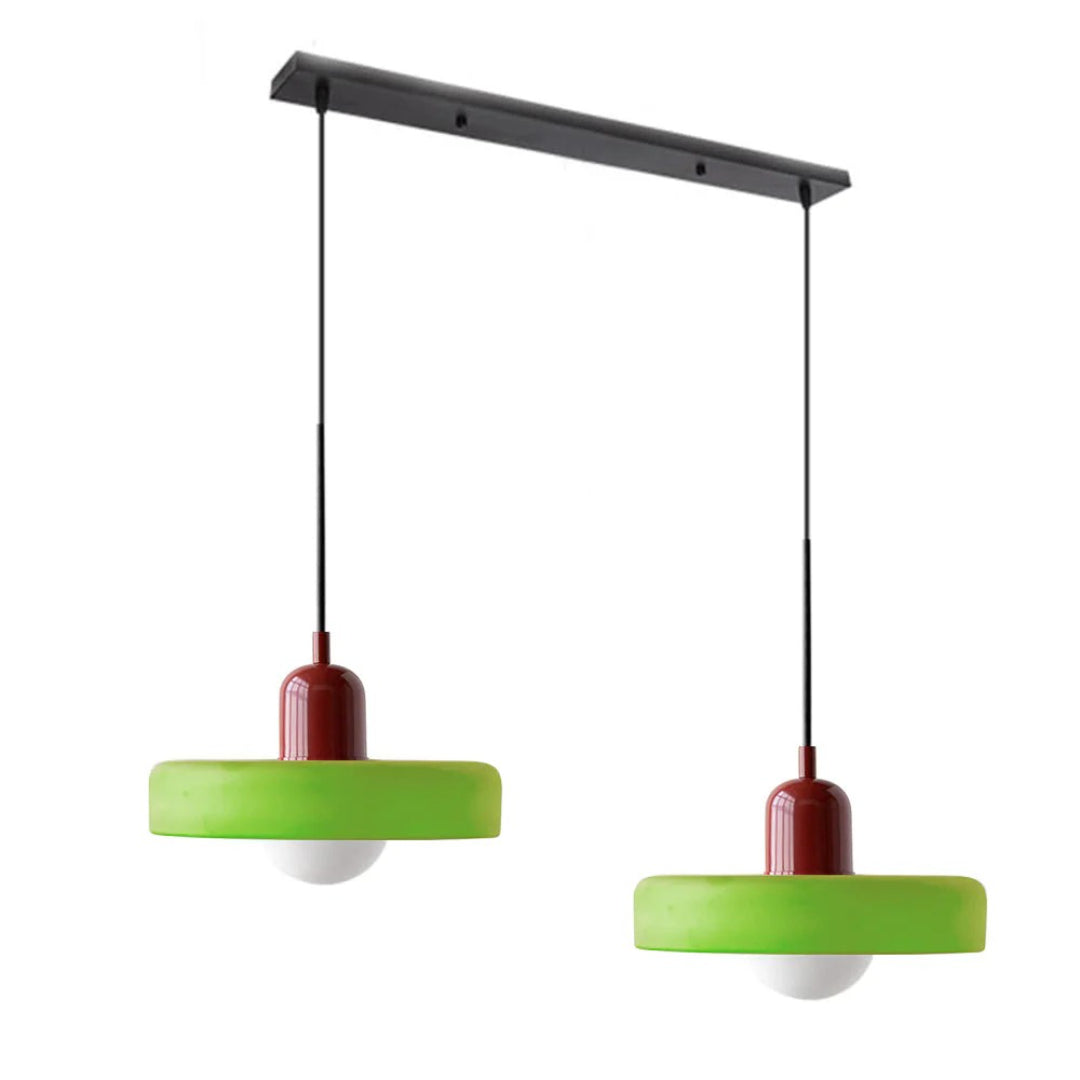 Retro metalen glazen hanglamp