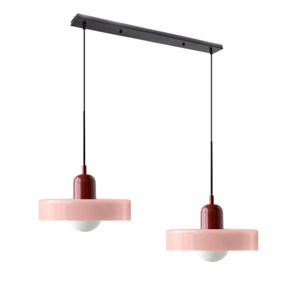 Retro metalen glazen hanglamp