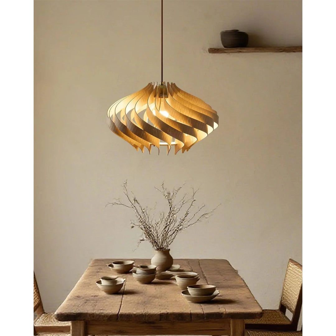 Japandi Houten Hanglamp