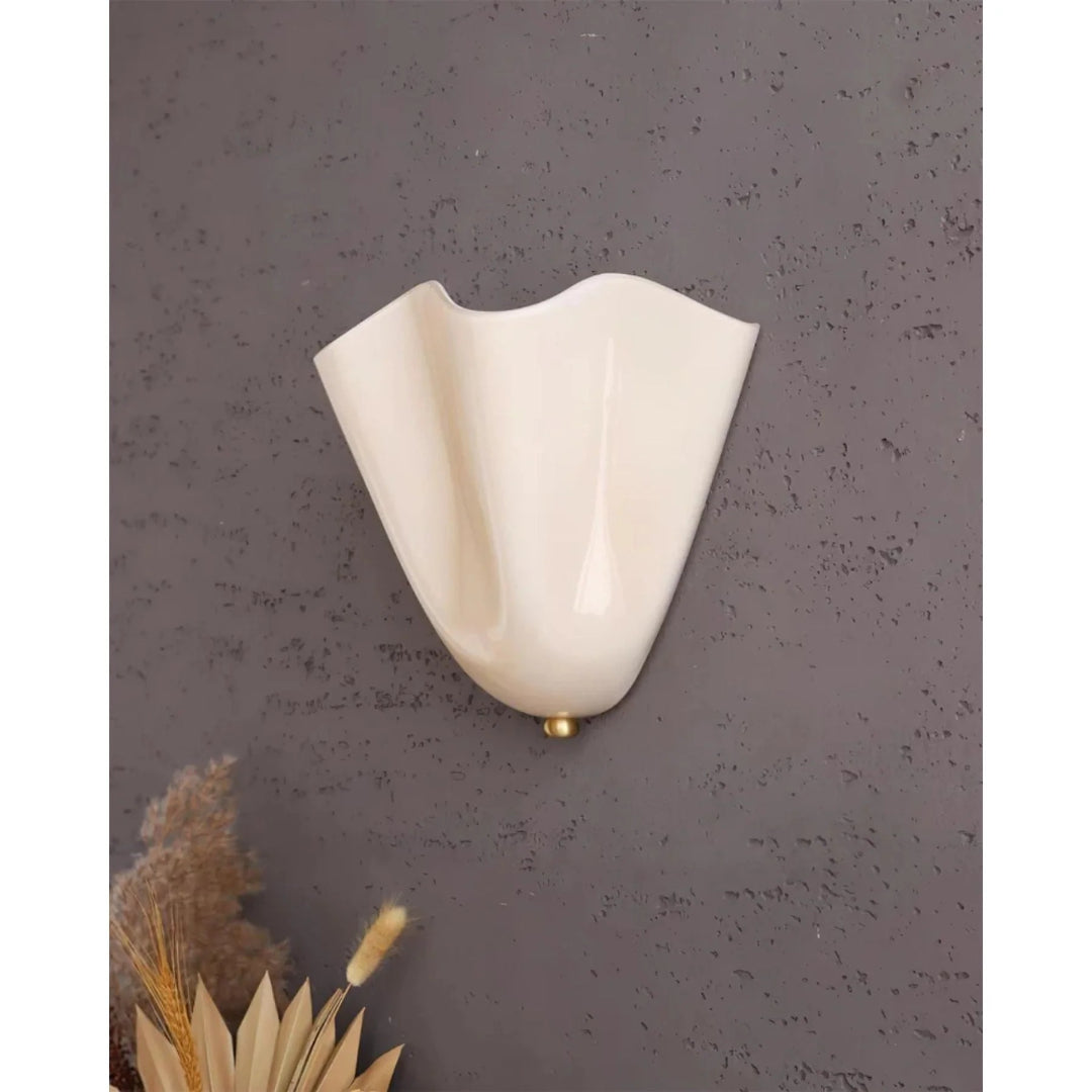 Vintage Bladvormige Glazen Wandlamp