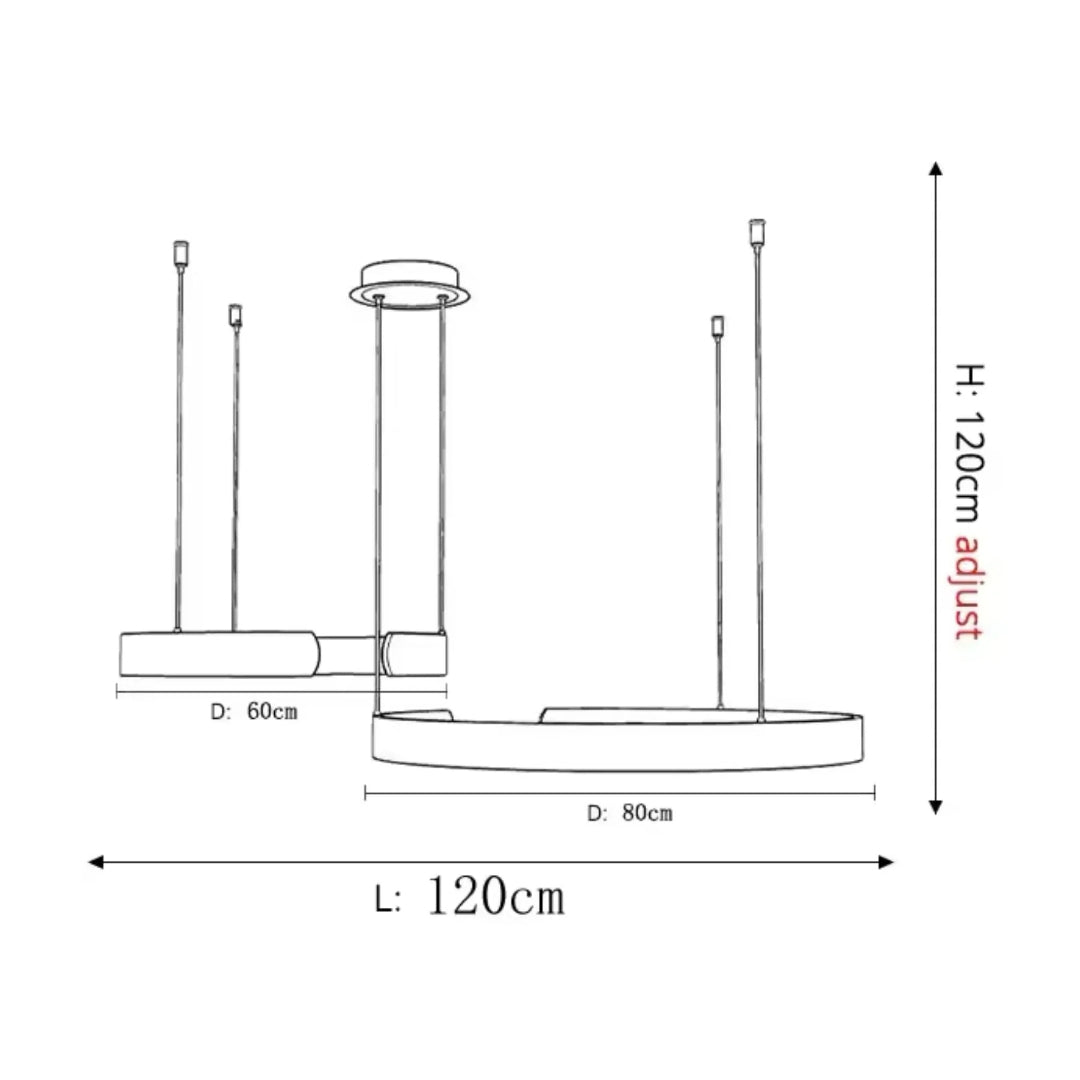 Cirkelvormige LED metalen hanglamp