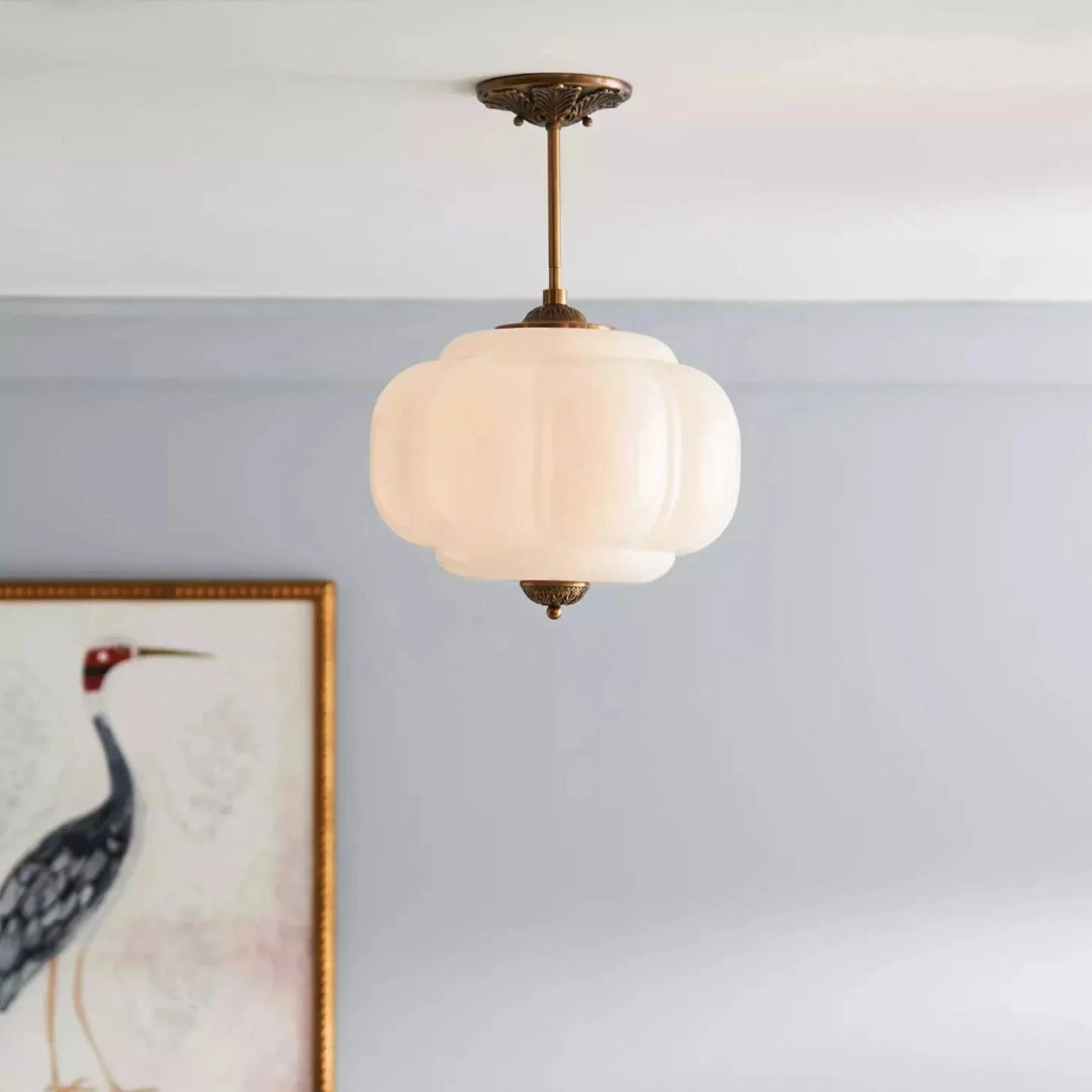 Vintage Geribbelde Glazen Plafondlamp
