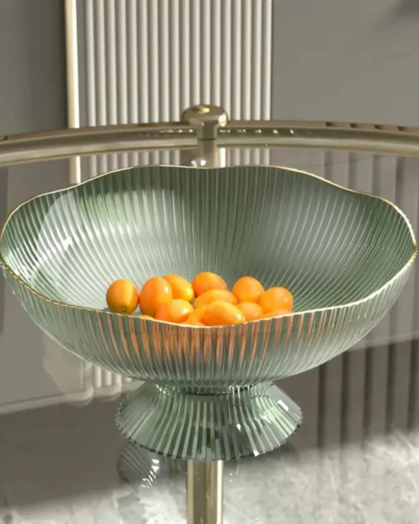 Minimalistische glazen fruitschaal
