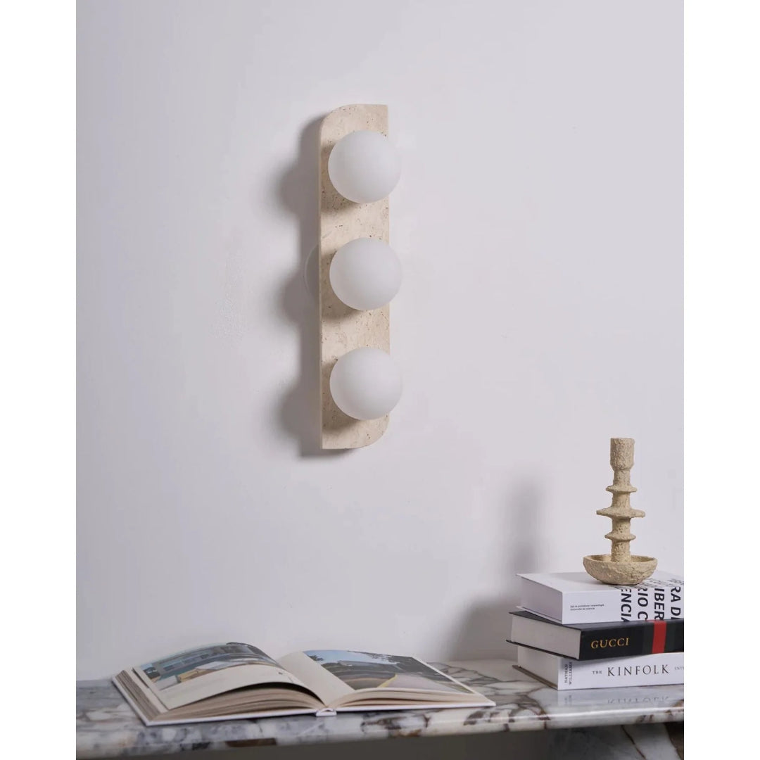 Ronde Stenen Wandlamp