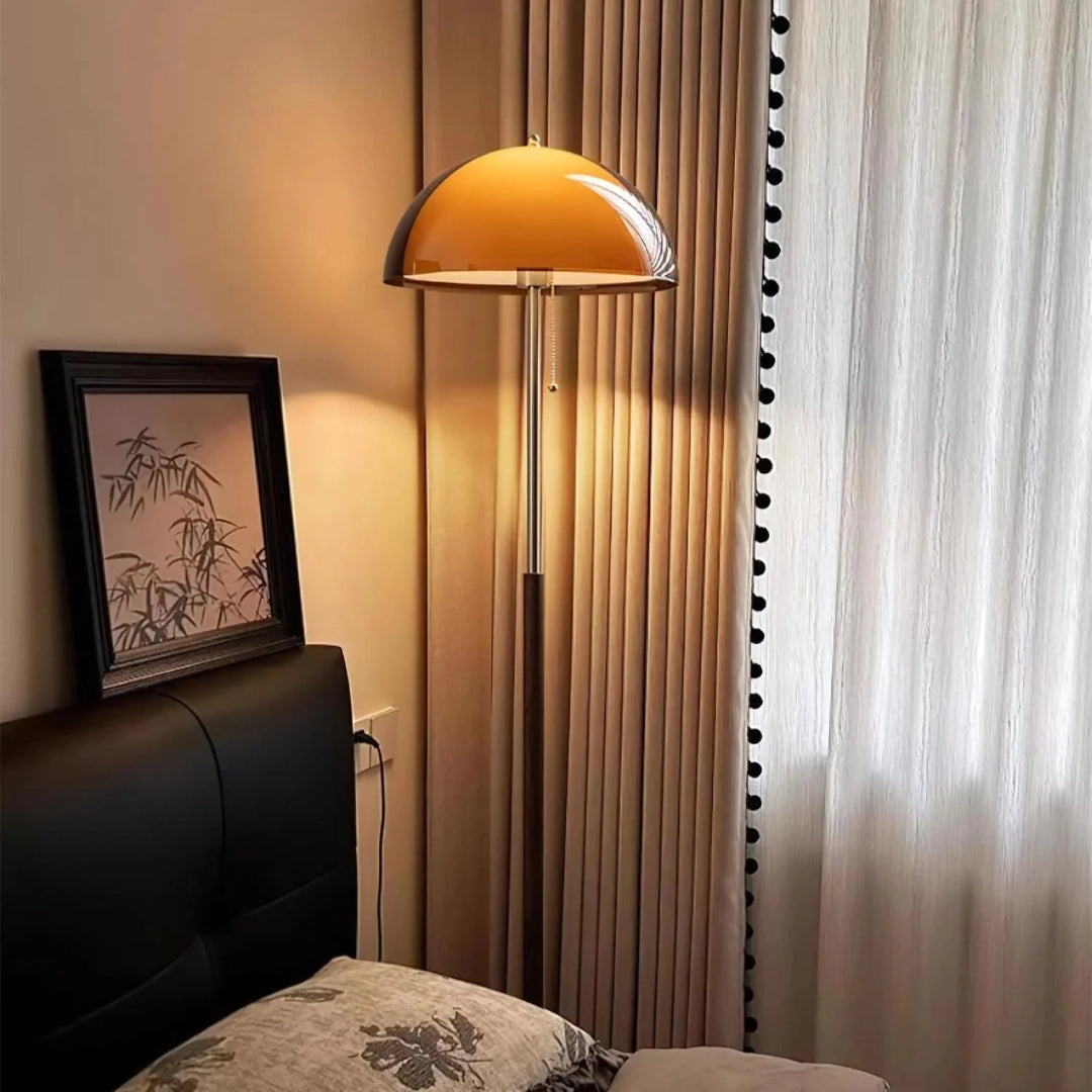 Retro metalen koepel vloerlamp