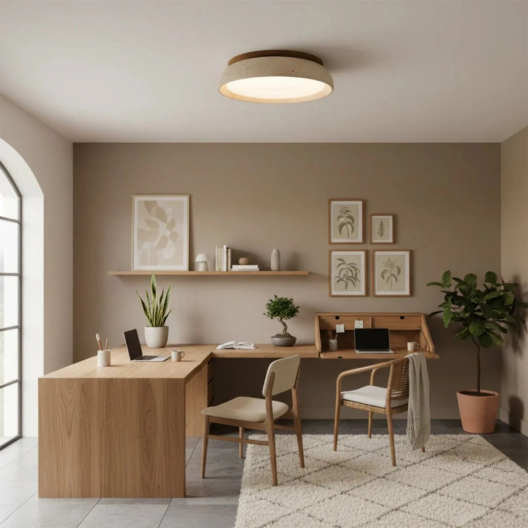 Ronde stenen plafondlamp