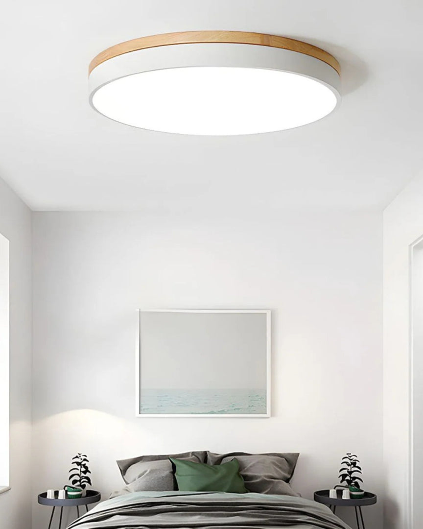 Scandinavische houten LED plafondlamp