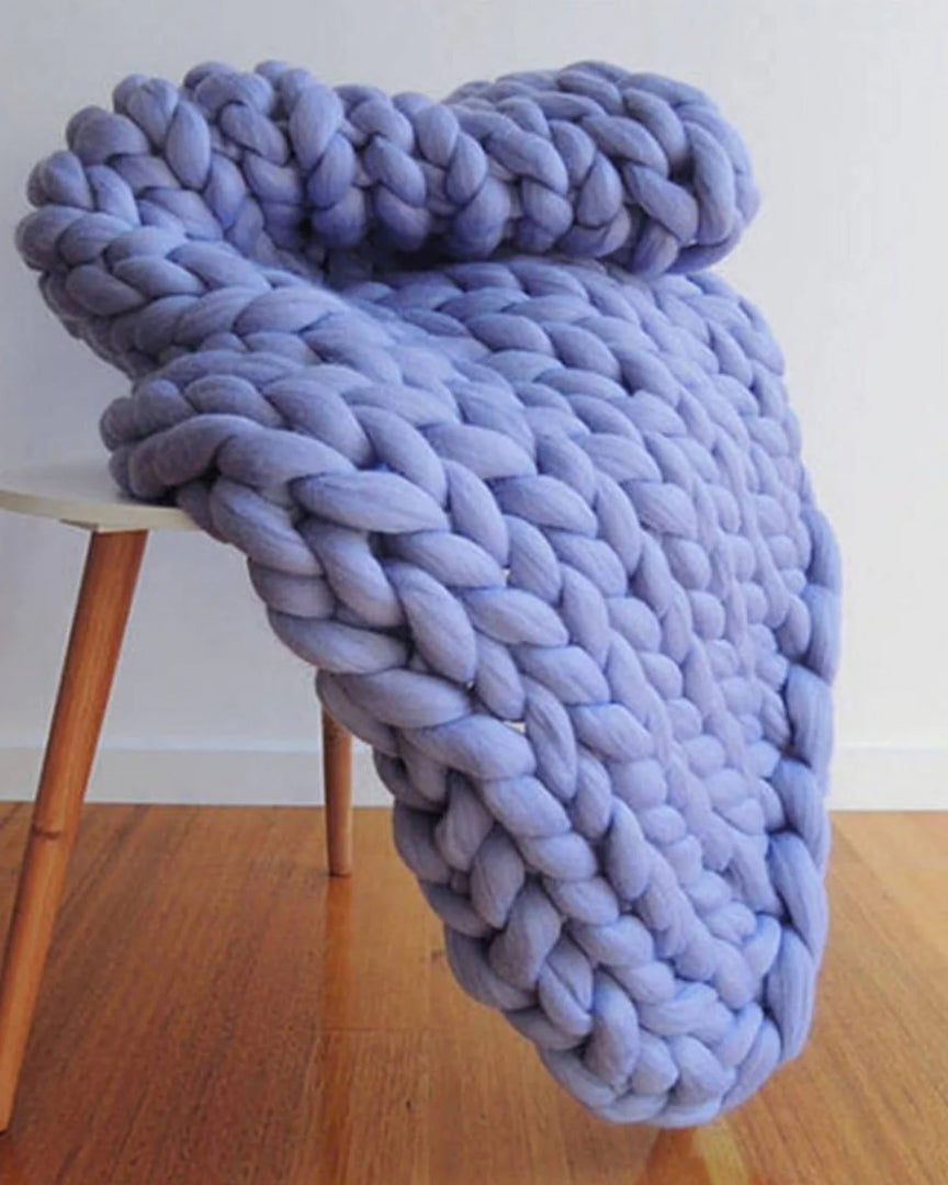 Chunky knit wollen deken