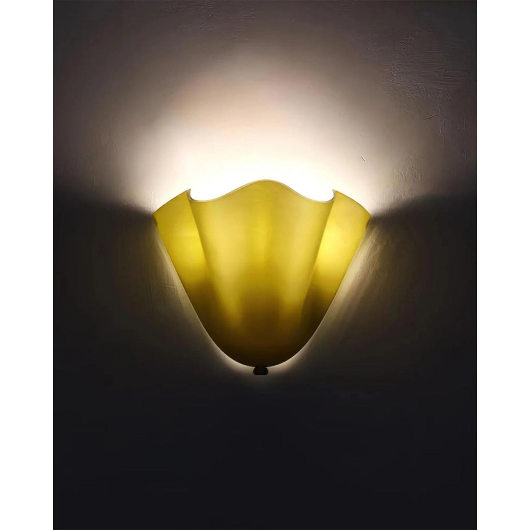Vintage Bladvormige Glazen Wandlamp