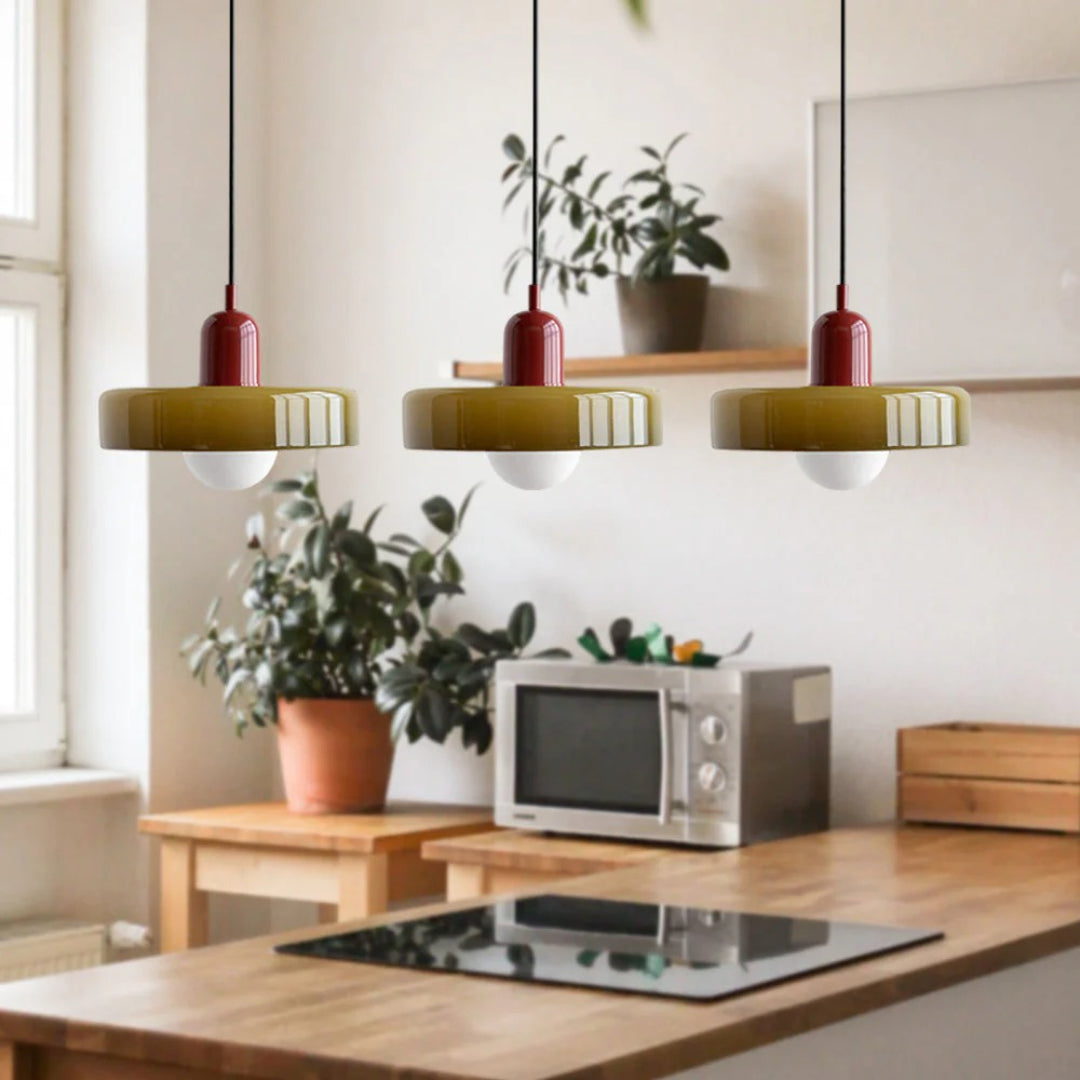 Retro glazen drievoudige hanglamp