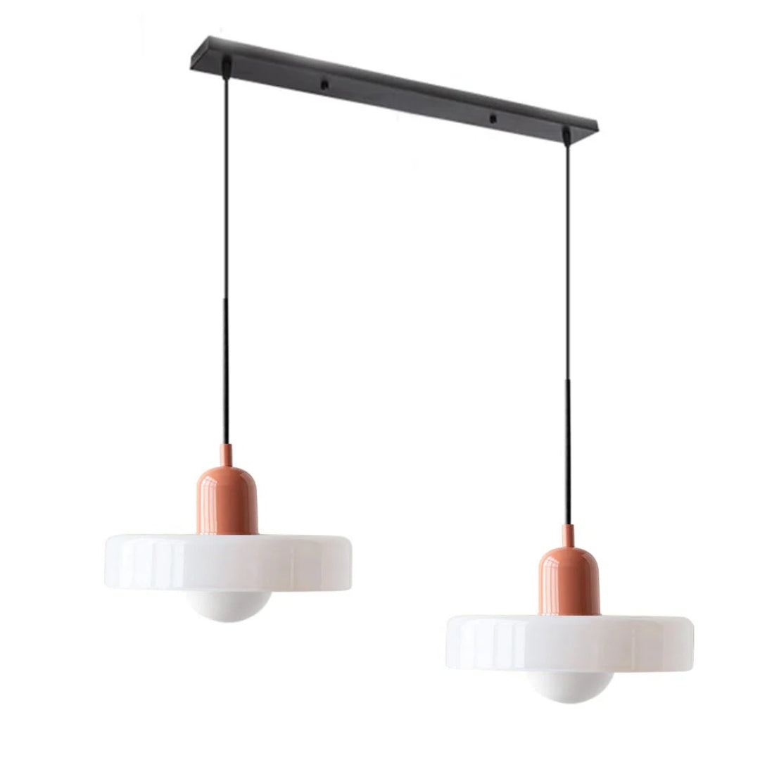 Retro metalen glazen hanglamp