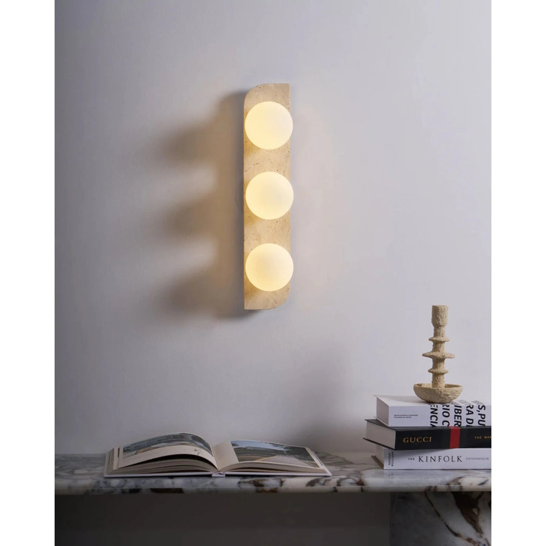Ronde Stenen Wandlamp