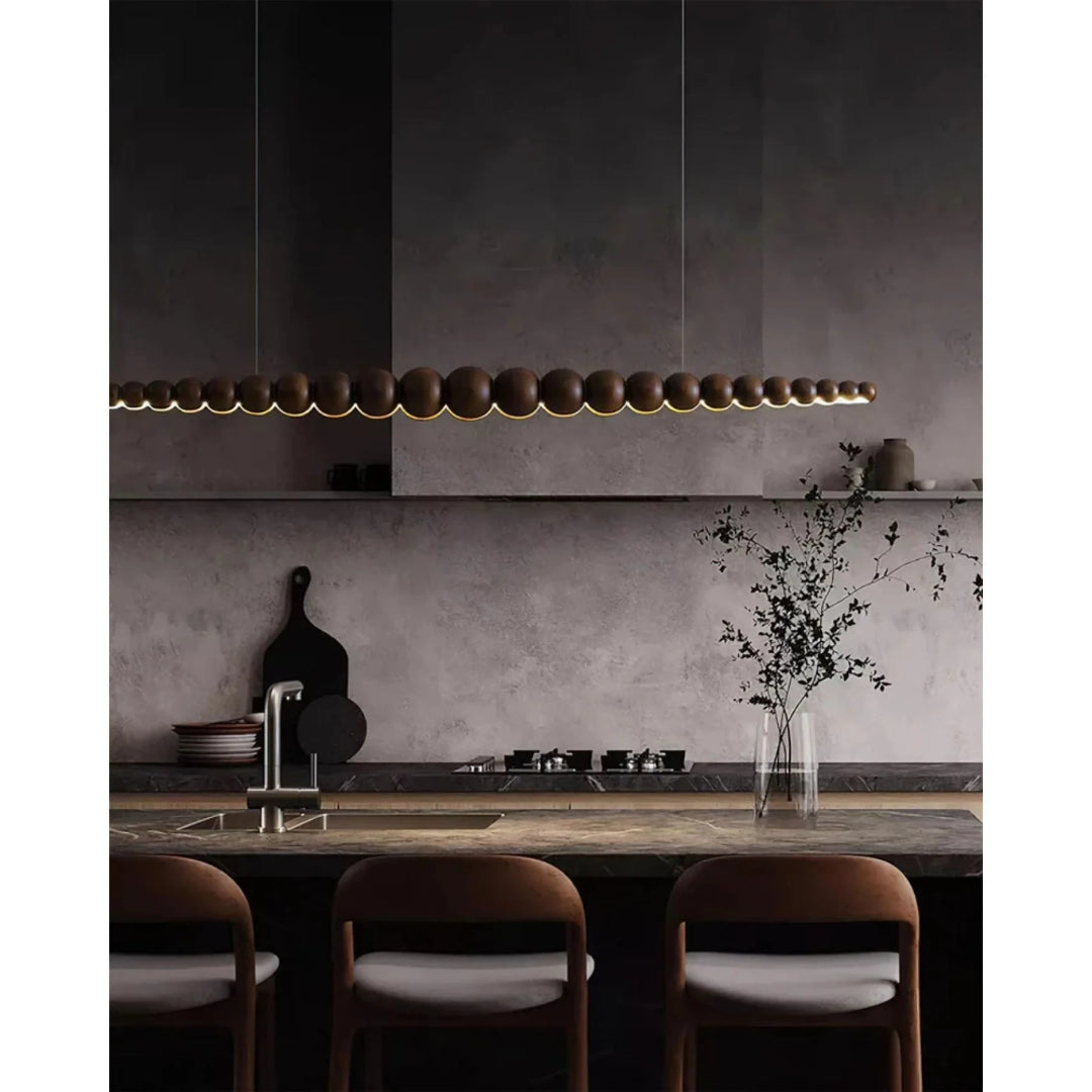 Minimalistische Houten Kralen Hanglamp