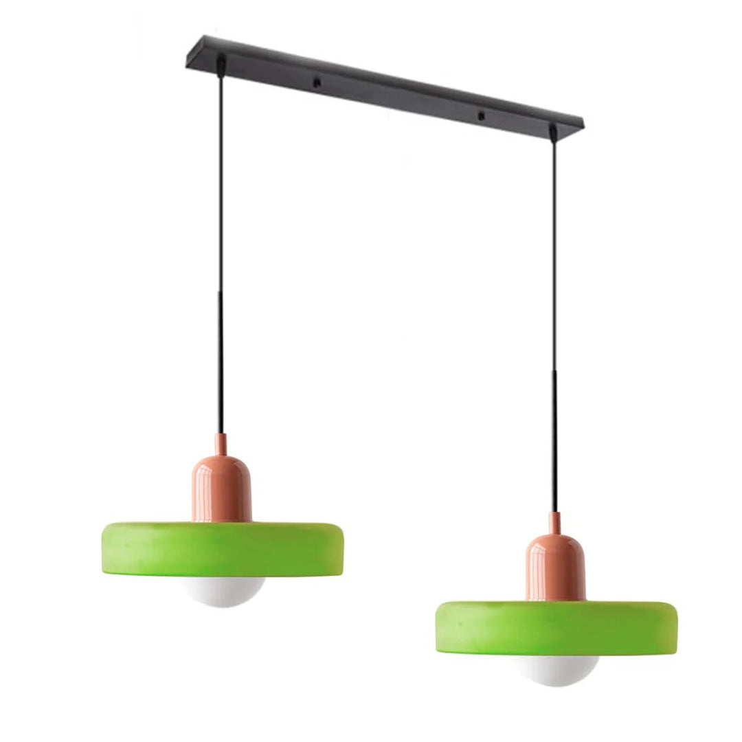 Retro metalen glazen hanglamp