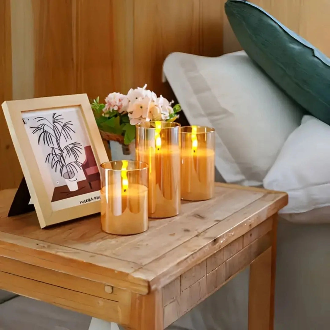 Binnen LED glazen kaarsen