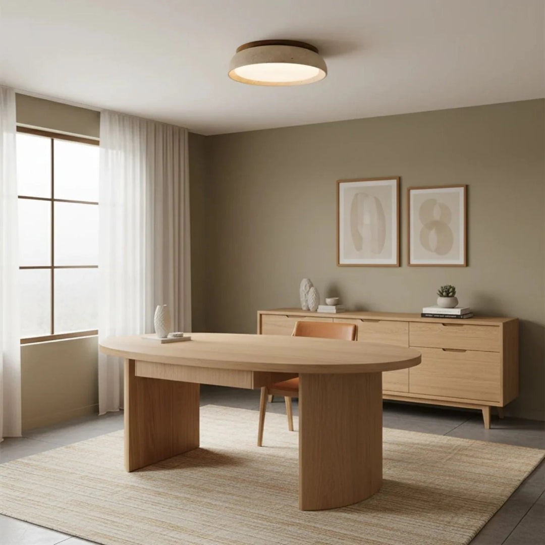 Ronde stenen plafondlamp