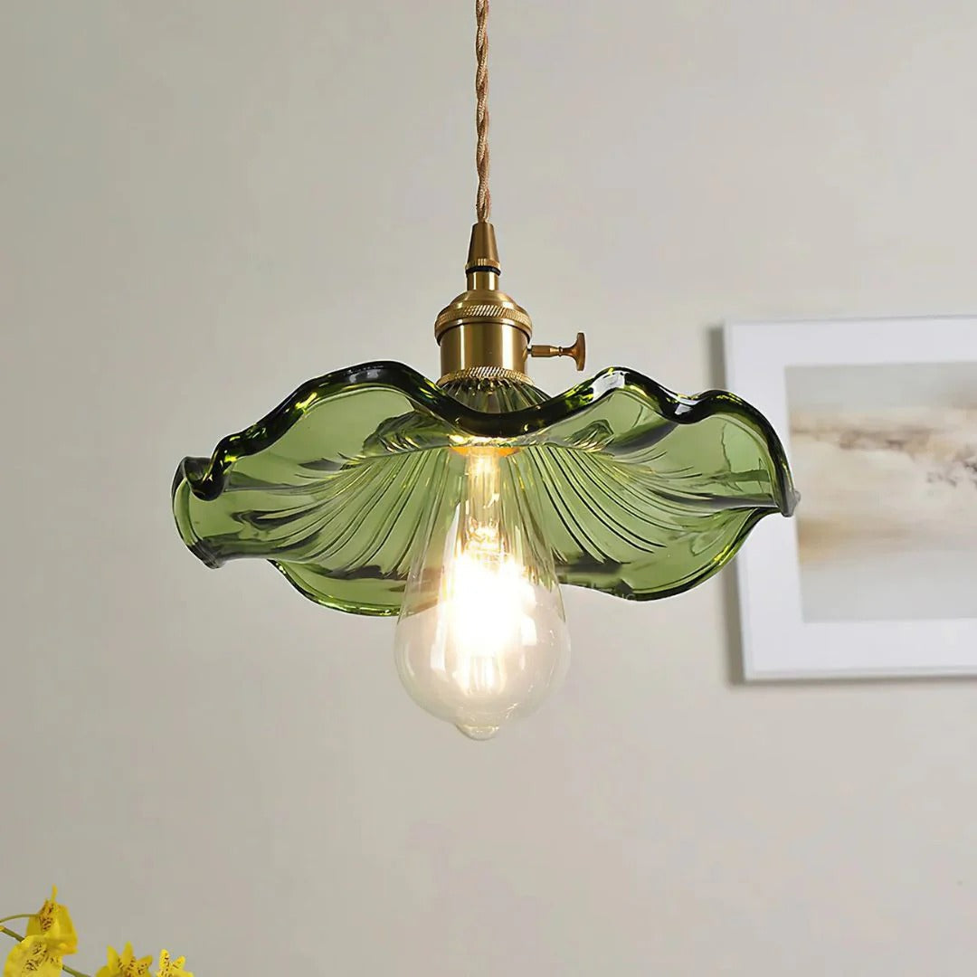 Vintage Bloemvormige Glazen Hanglamp