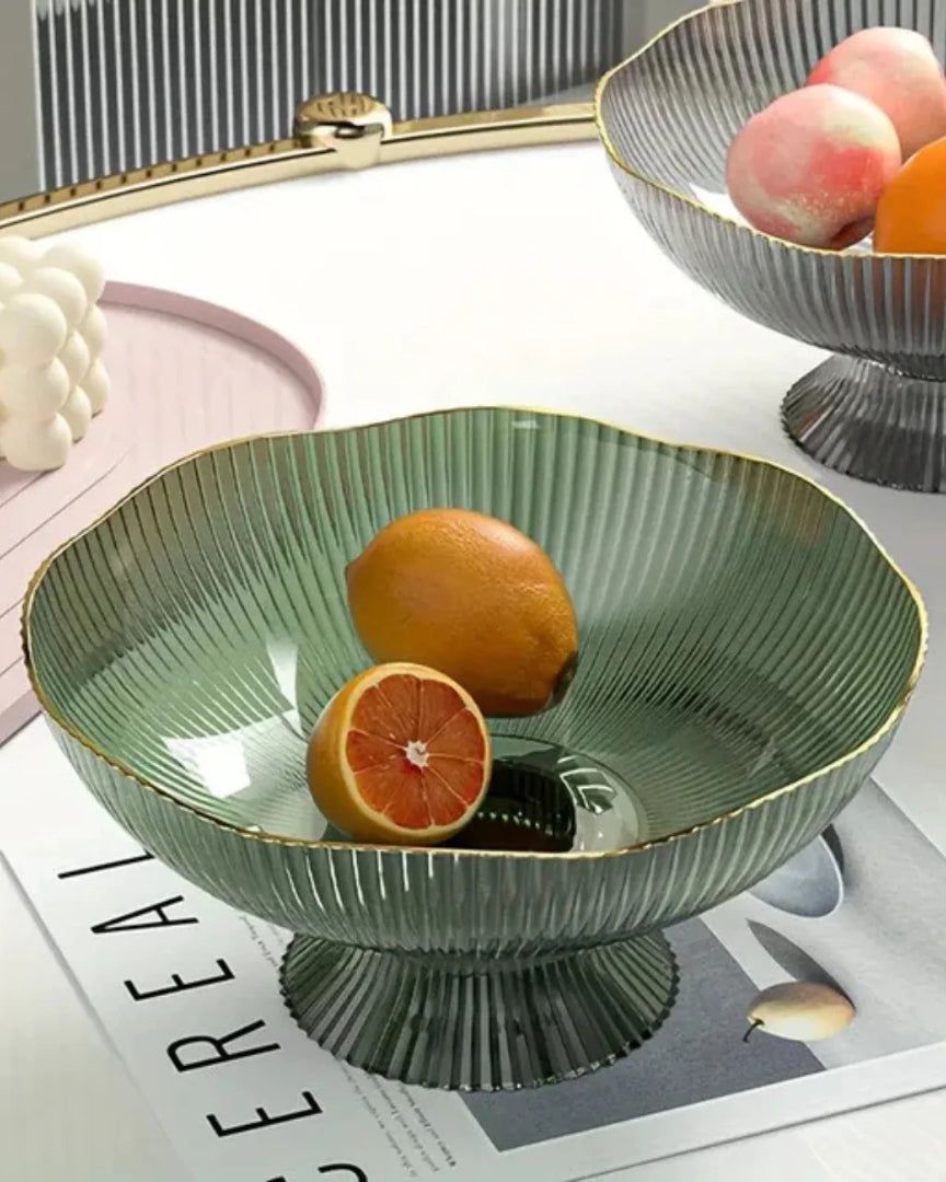 Minimalistische glazen fruitschaal