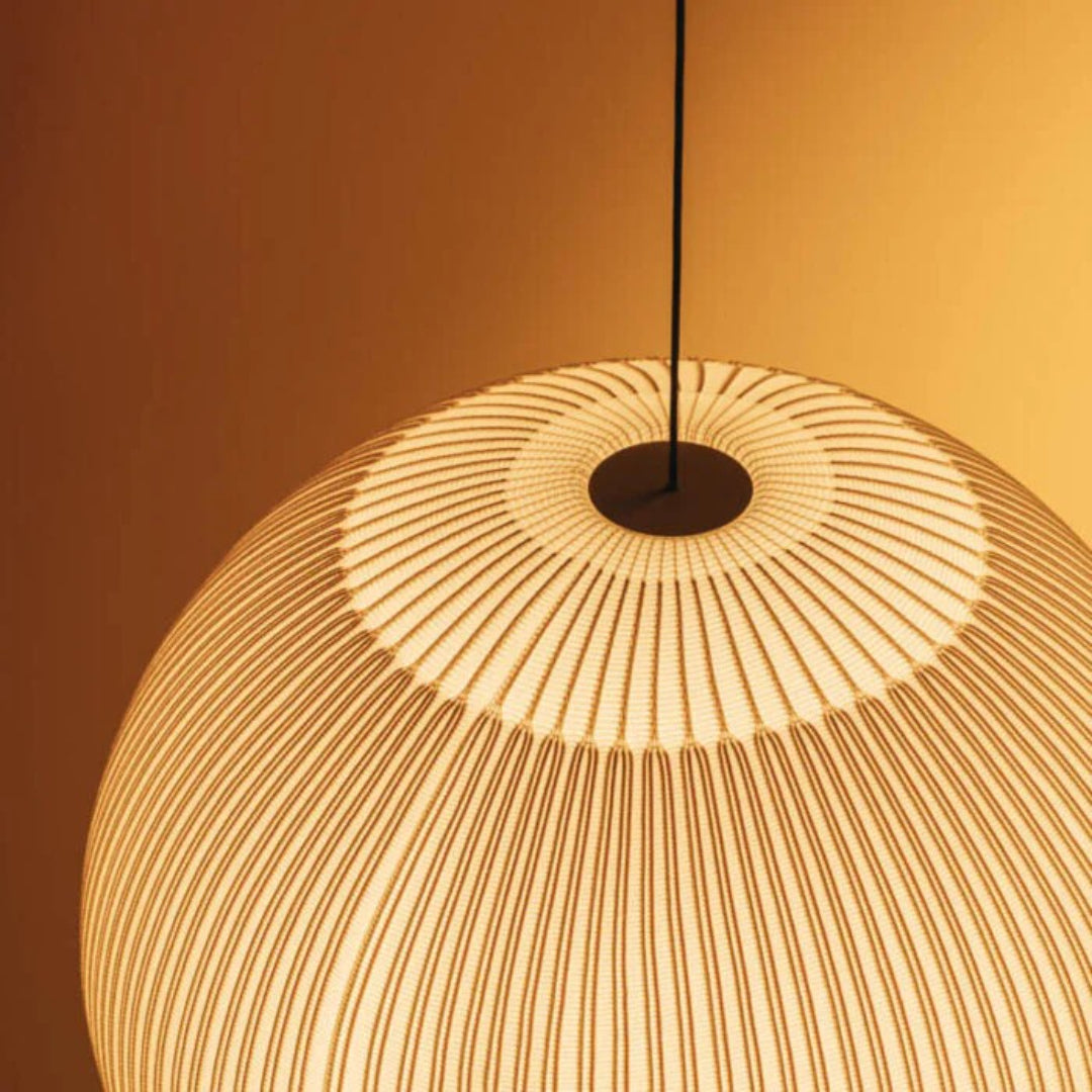 Japandi Geribbelde Houten Hanglamp